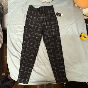 Girls Black and White Cargo Pants